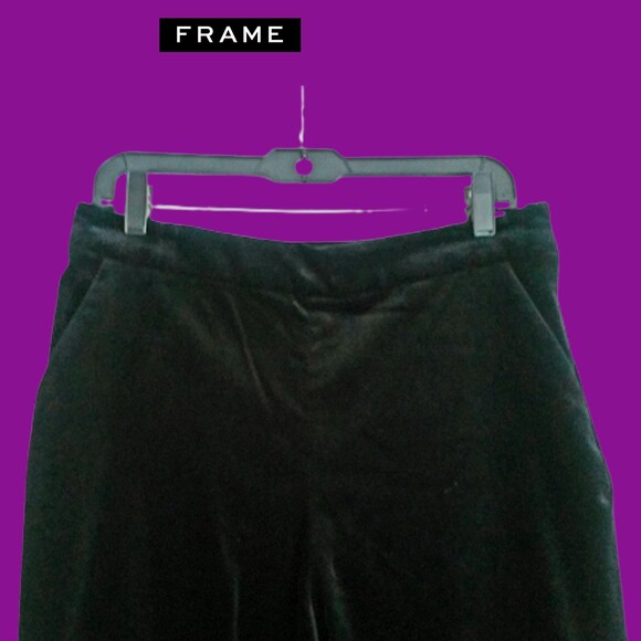 FRAME NEW Old Money Velvet Cropped Slit Flare Leg Pant 10 - Picture 2 of 12